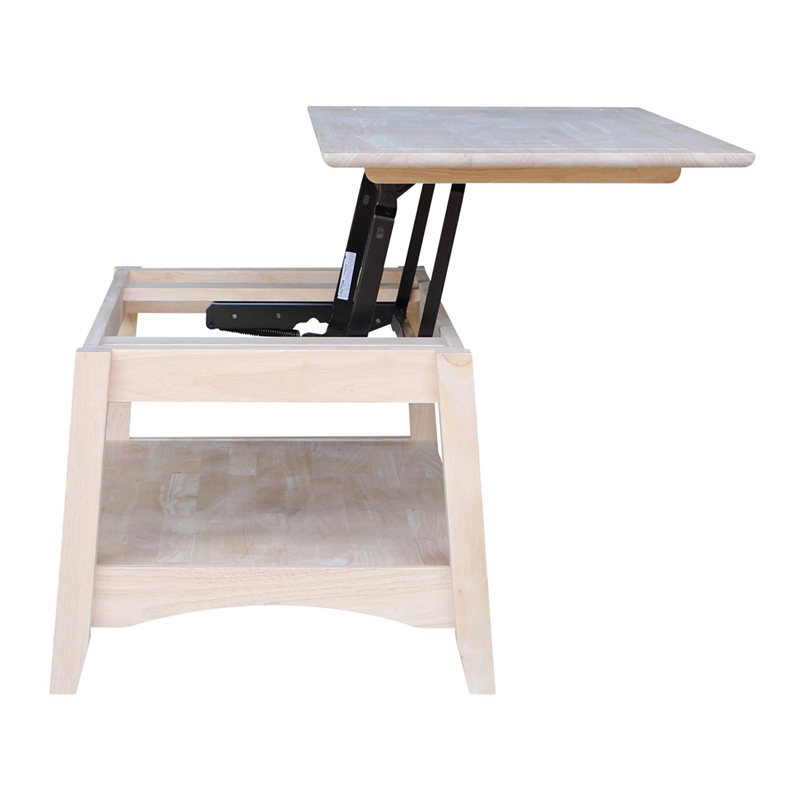 Pemberley Row Solid Parawood Unfinished Coffee Table Rectangular Lift Top 40