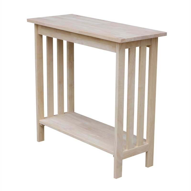 Pemberly Row Transitional Wood Mission Entry Table in Natural