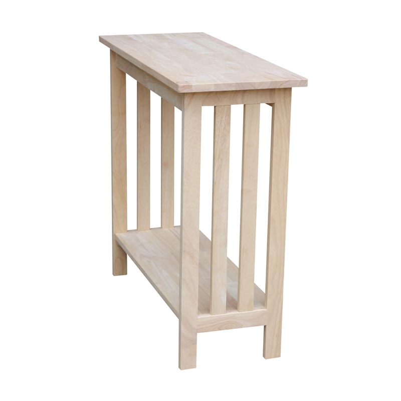 Pemberly Row Transitional Wood Mission Entry Table in Natural