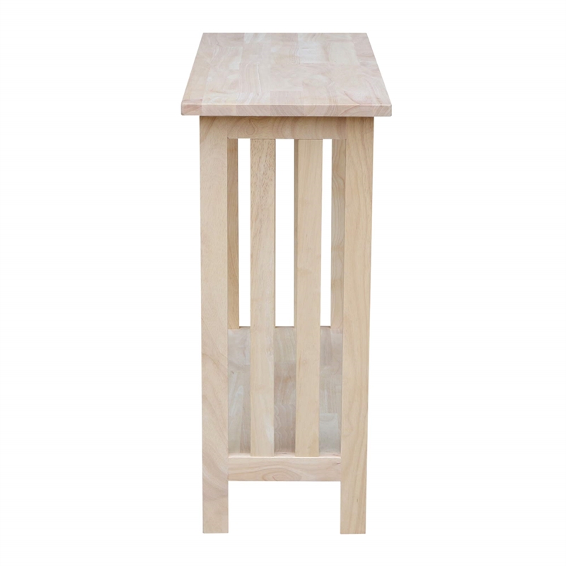 Pemberly Row Transitional Wood Mission Entry Table in Natural