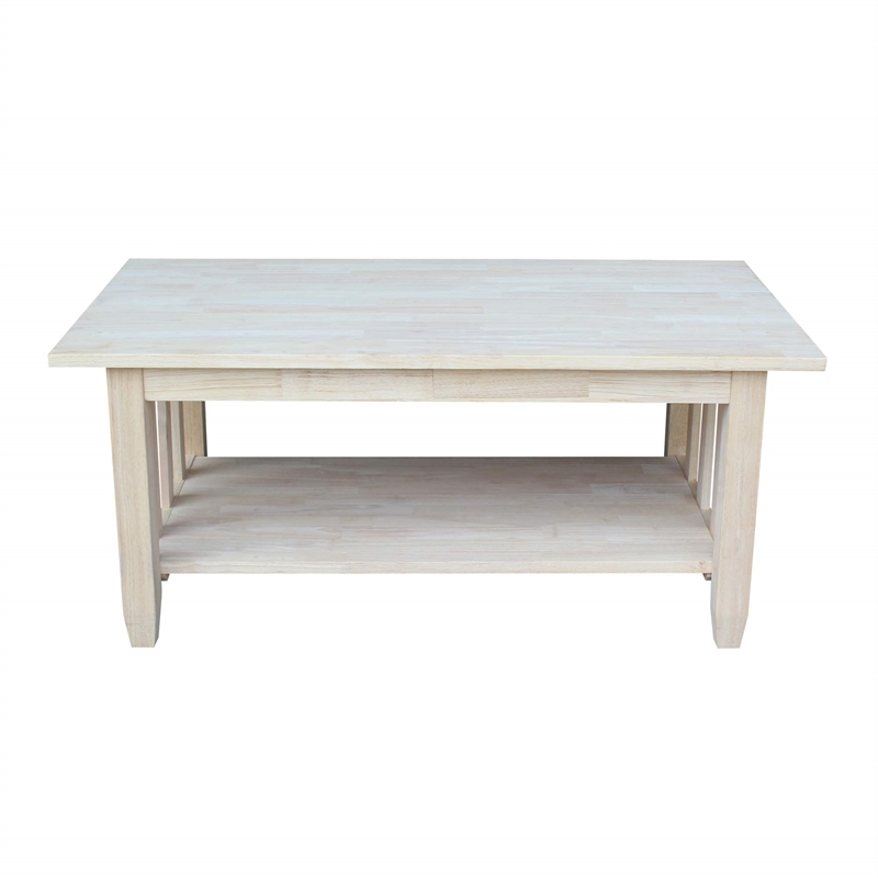 Pemberly Row Unfinished Mission Tall Coffee Table