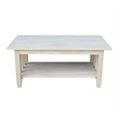 Pemberly Row Unfinished Mission Tall Coffee Table