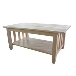 pemberly row unfinished mission tall coffee table