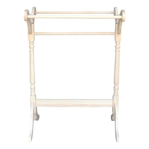 pemberly row traditional wood quilt rack with three rails in off white