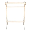 Pemberly Row Traditional Wood Quilt Rack with Three Rails in Off White