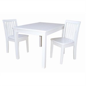 pemberly row 3 piece mission table set in linen white