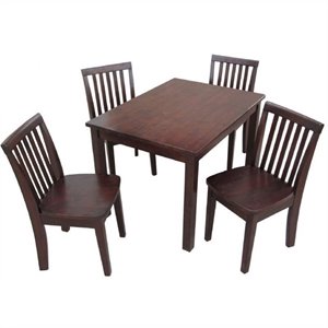 pemberly row 5 piece mission table set in rich mocha