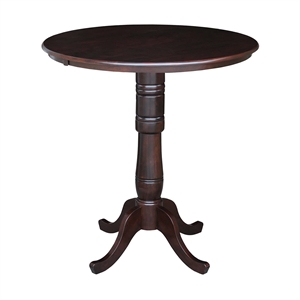 Pemberly Row 36&quot Round Pub Table in Rich Mocha