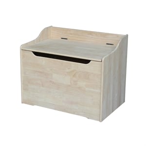 Pemberly Row 28&quot Solid Wood Storage Box with 2 Safety Hinges in Natural