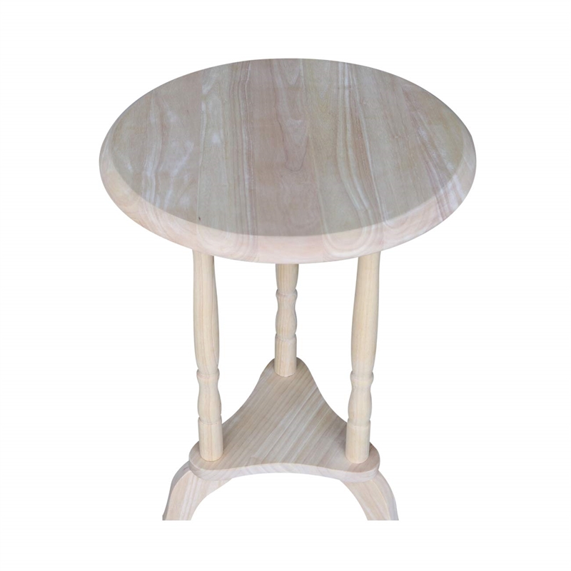 Pemberly Row Round Unfinished Wood Plant Table