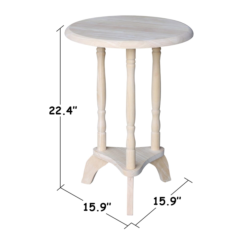 Pemberly Row Round Unfinished Wood Plant Table