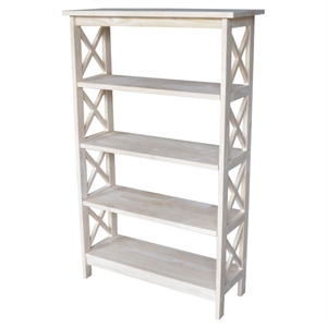 pemberly row unfinished wood x-sided open bookcase