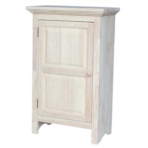 Pemberly Row 36&quot Traditional Solid Parawood Single Jelly Cabinet in White