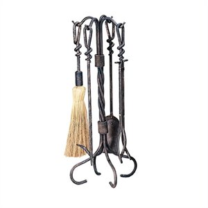 pemberly row 5 piece antique rust wrought iron toolset
