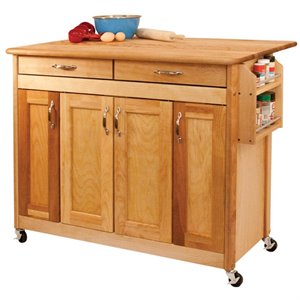 pemberly row kitchen cart in oiled finish