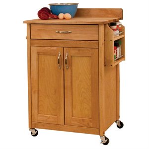 pemberly row kitchen cart in natural birch