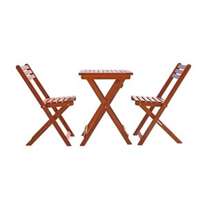 Pemberly Row Premium Hardwood 3 Piece Outdoor Bistro Set