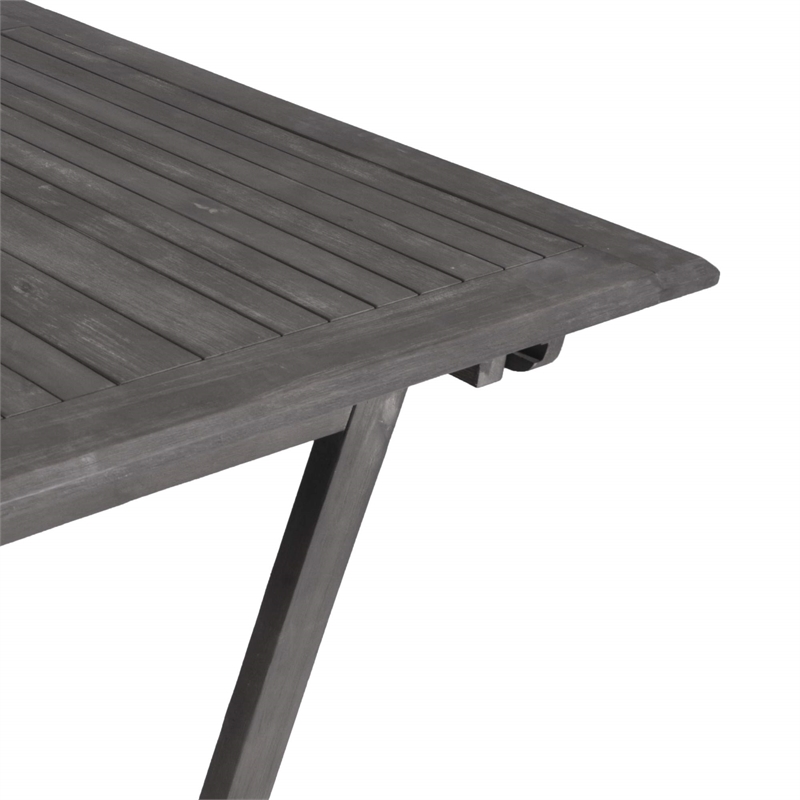 Pemberly Row Extendable Patio Dining Table in Gray
