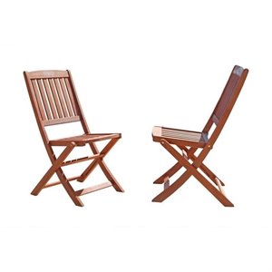 Pemberly Row Outdoor Wood Folding Bistro Chairs (Set of 2)