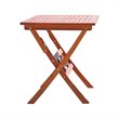 Pemberly Row Traditional Wood Outdoor Folding Bistro Table in Natural