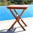 Pemberly Row Traditional Wood Outdoor Folding Bistro Table in Natural