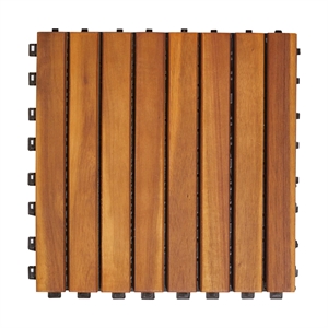 Pemberly Row Premium Plantation Interlocking Deck Tile - 8 Slats (Set of 10)