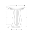 Pemberly Row Contemporary Metal and Glass End Table in Silver