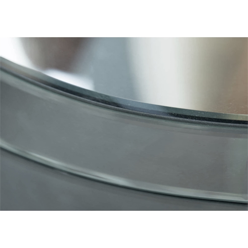 Pemberly Row Contemporary Metal and Glass End Table in Silver