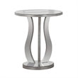 Pemberly Row Contemporary Metal and Glass End Table in Silver