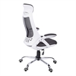 Pemberly Row Adjustable High Back Office Chair in White and Gray