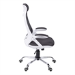 Pemberly Row Adjustable High Back Office Chair in White and Gray