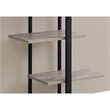 Pemberly Row 5 Shelf Metal Bookcase in Dark Taupe and Black