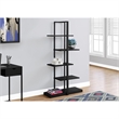 Pemberly Row 5 Shelf Metal Bookcase in White and Silver