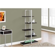 Pemberly Row 5 Shelf Metal Bookcase in White and Silver