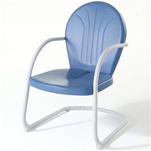 Pemberly Row Metal Chair in Sky Blue