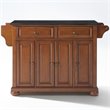 Pemberly Row Traditional Wood Kitchen Island with Granite Top in Cherry