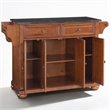 Pemberly Row Traditional Wood Kitchen Island with Granite Top in Cherry