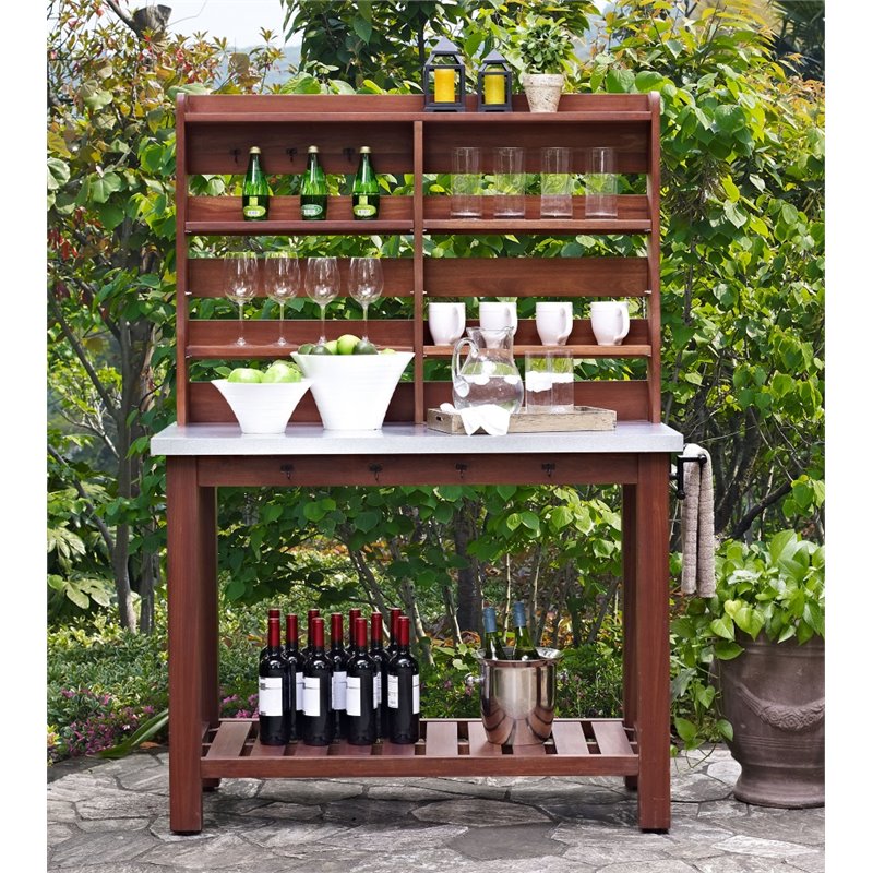 Pemberly Row Zinc Top Indoor Or Patio Island Buffet With Hutch Pr Pemberly Row Zinc Top Indoor Or Patio Island Buffet With Hutch Pr 1649072