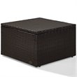 Pemberly Row Wicker Patio Ottoman with Sand Cushions