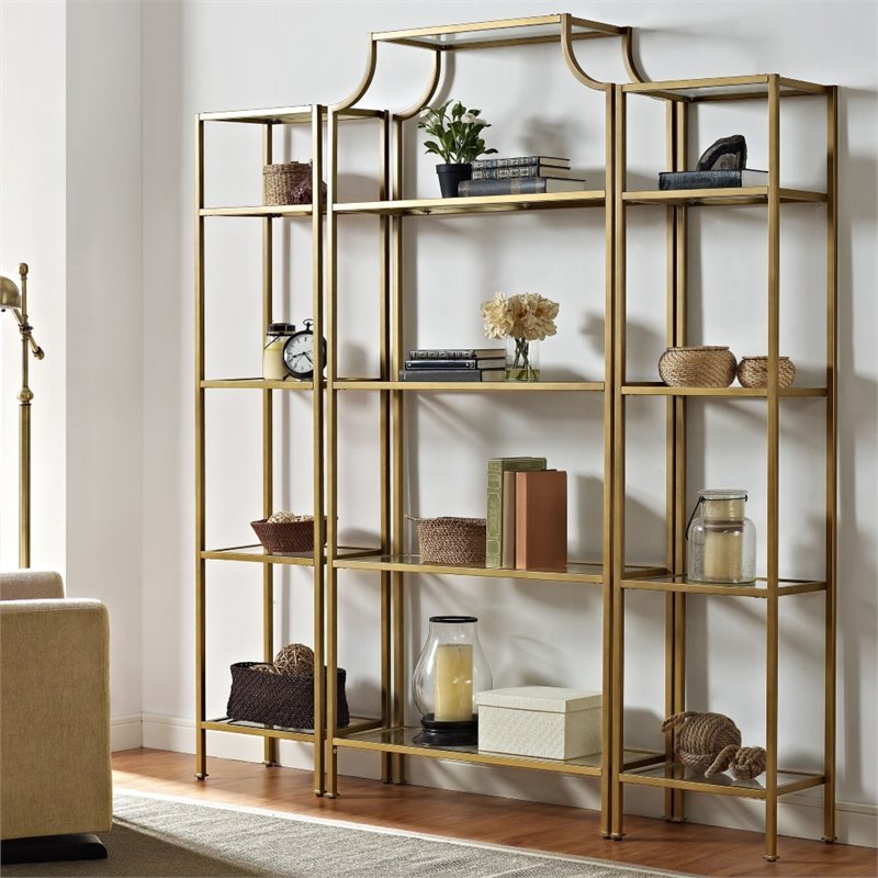 Pemberly Row 3 Piece Etagere in Gold