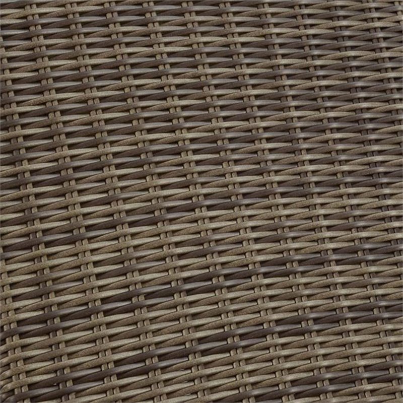 Pemberly Row Wicker Patio Chaise Lounge in Brown and Navy