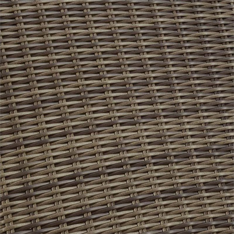 Pemberly Row Wicker Patio Chaise Lounge in Brown and Sand