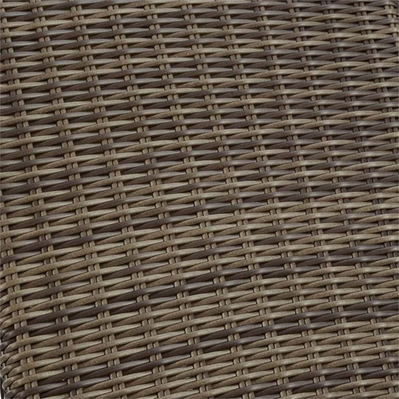 Pemberly Row Wicker Patio Chaise Lounge in Brown and Sangria