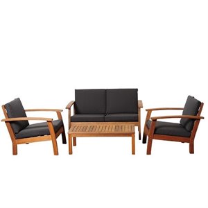 pemberly row 4 piece outdoor sofa set in brown
