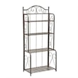 Pemberly Row 4 Tier Iron Bakers Rack in Matte Brown