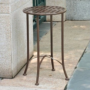 Pemberly Row Iron Patio Side Table in Matte Brown