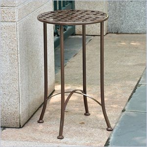 pemberly row iron patio side table in matte brown
