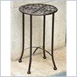 Pemberly Row Iron Patio Side Table in Bronze