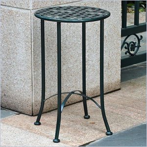 pemberly row iron patio side table in verdi gris