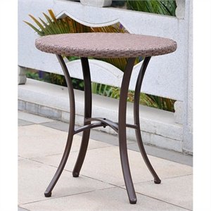 pemberly row patio bistro table in antique brown